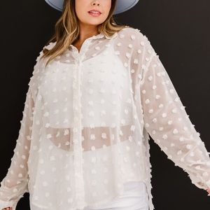 AMOLI Good Chemistry Full Size Run Swiss Dot Button Up Shirt